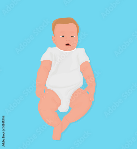 Realistic baby illustration. Little child vector.