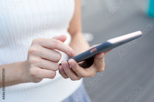 Woman use of mobile phone