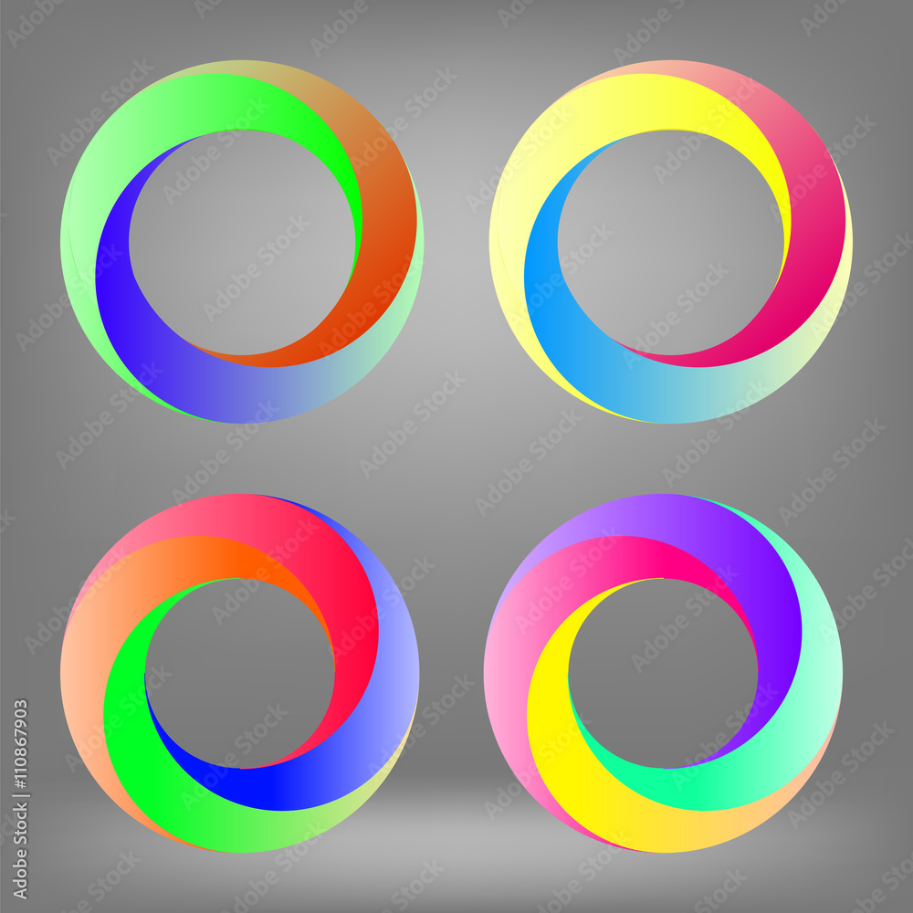 Set of Colorful Circle Icons Isolated on Grey Background Set of Colorful Circle Icons Isolated on Grey Background