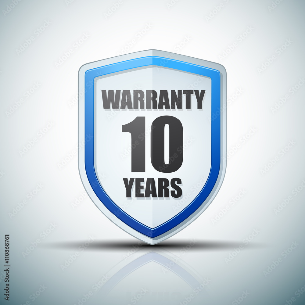 10 Years Warranty shield