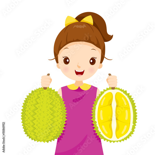 Girl Holding Durian, Tropical Fruits, Healthy Eating, Food, Juice