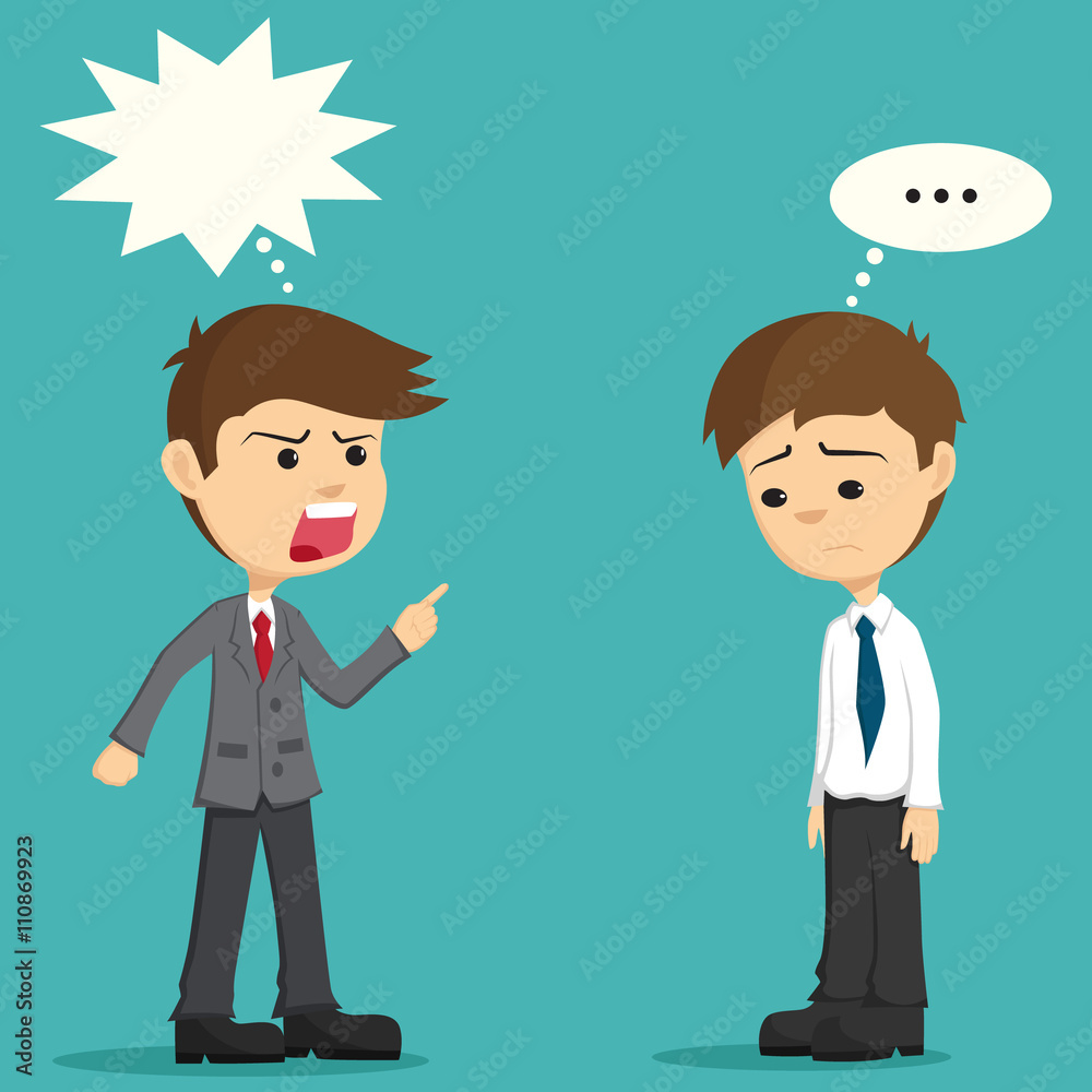 Angry Boss Being Complaining to His Employee Angry Boss Being Complaining to His Employee