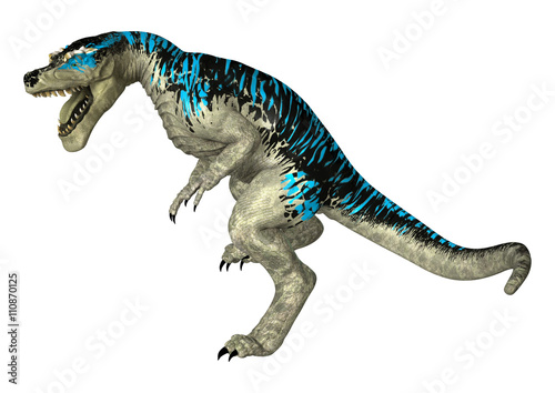 3D Rendering Tyrannosaurus Rex on White