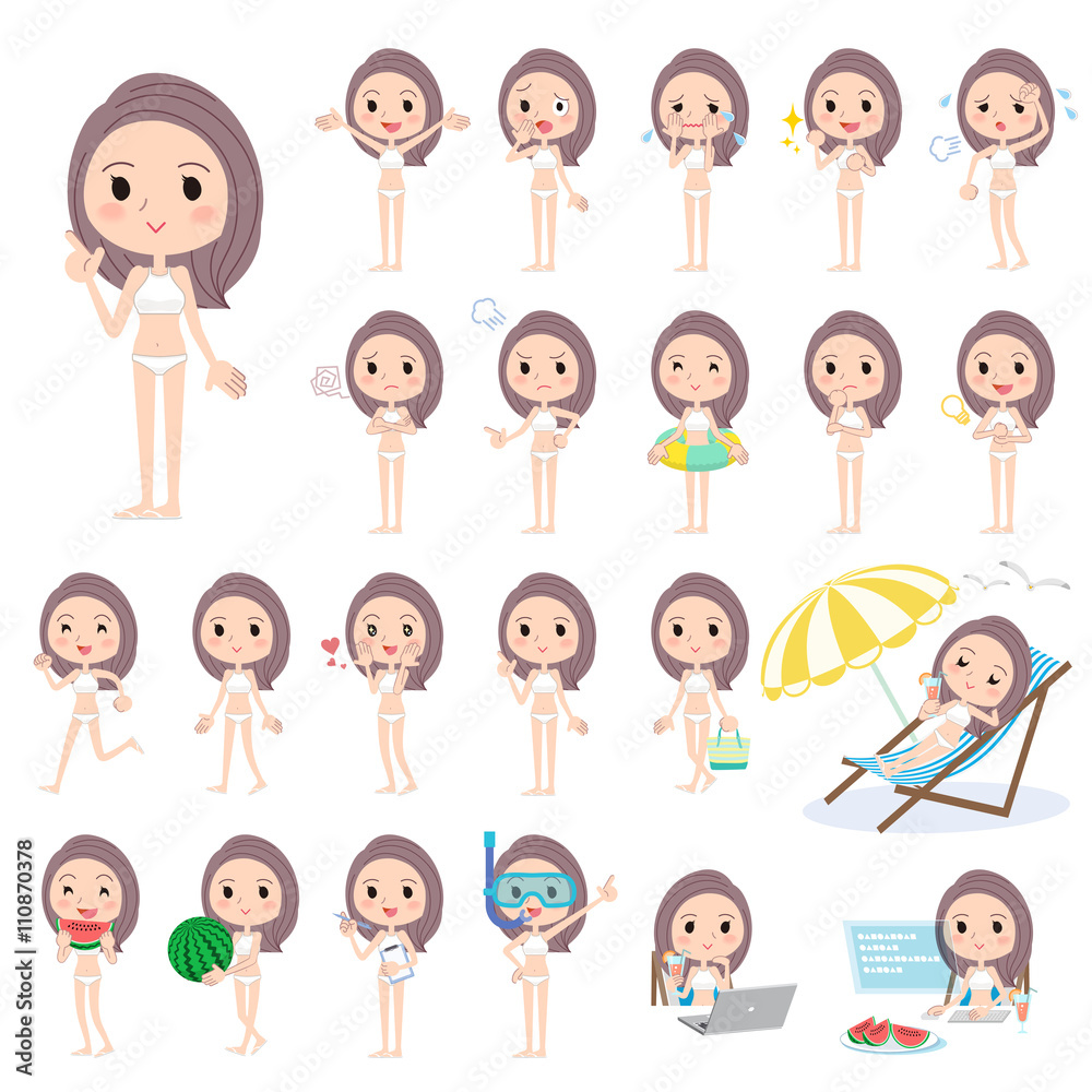 Long hair woman High neck bikini Swimwear style Long hair woman High neck bikini Swimwear style