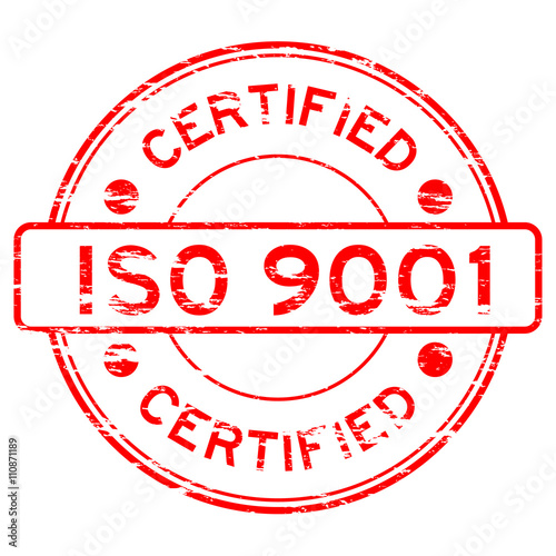 Grunged ISO9001 certified stamp