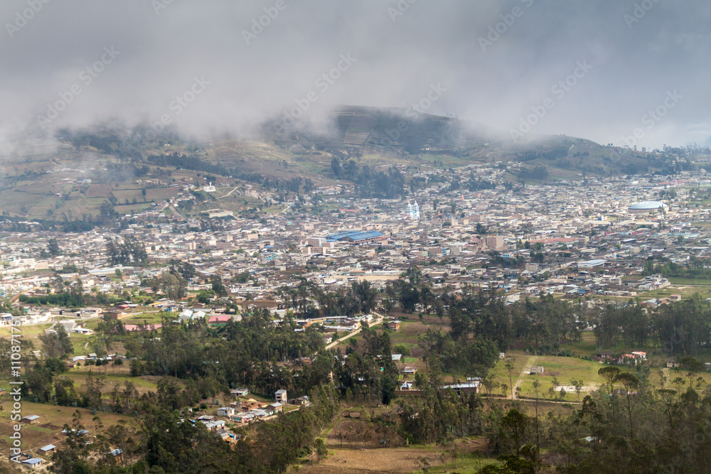 Aerial view of Celendin, Peru
