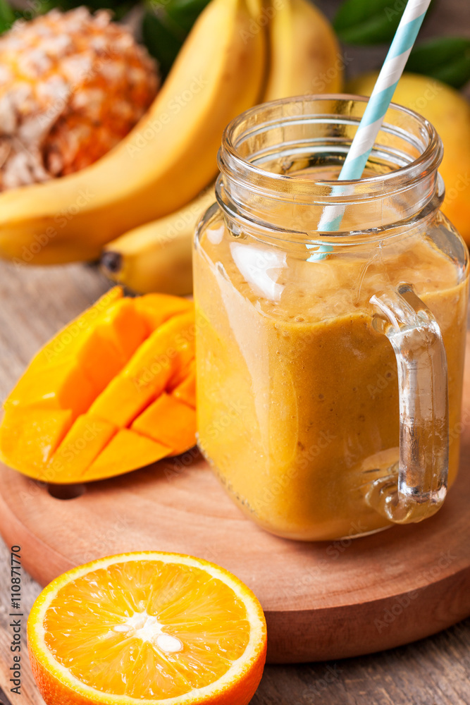 smoothie with tropical fruits smoothie with tropical fruits