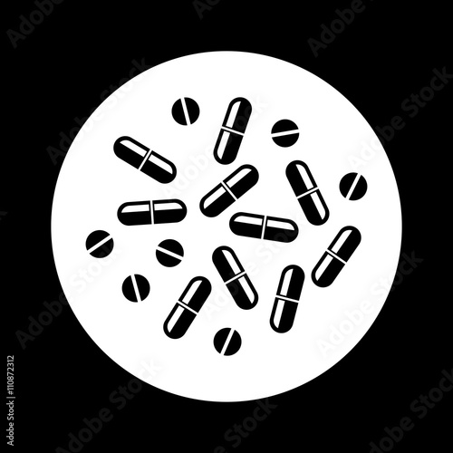 Black and white medicine icon