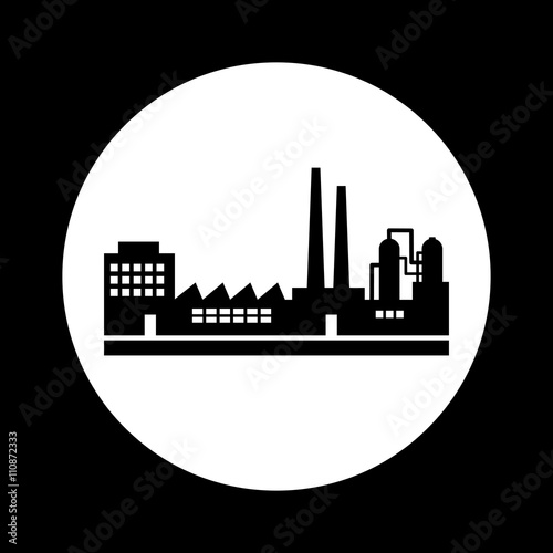 Black and white factory icon
