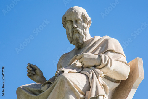 statue of Plato in Athens photo