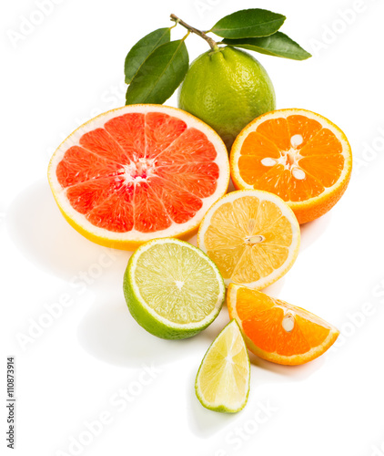 Organic citrus fruits.