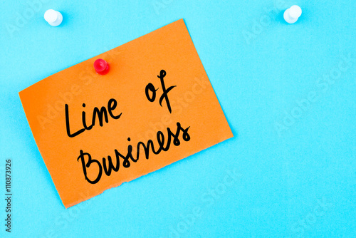 Line Of Business written on orange paper note