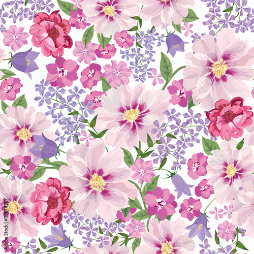 Floral seamless pattern. Flower background. Floral card Flourish texture