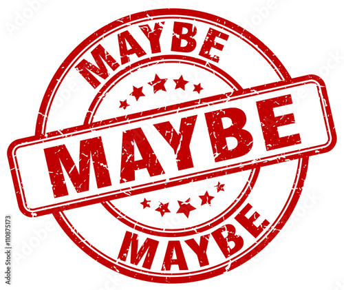 maybe red grunge round vintage rubber stamp