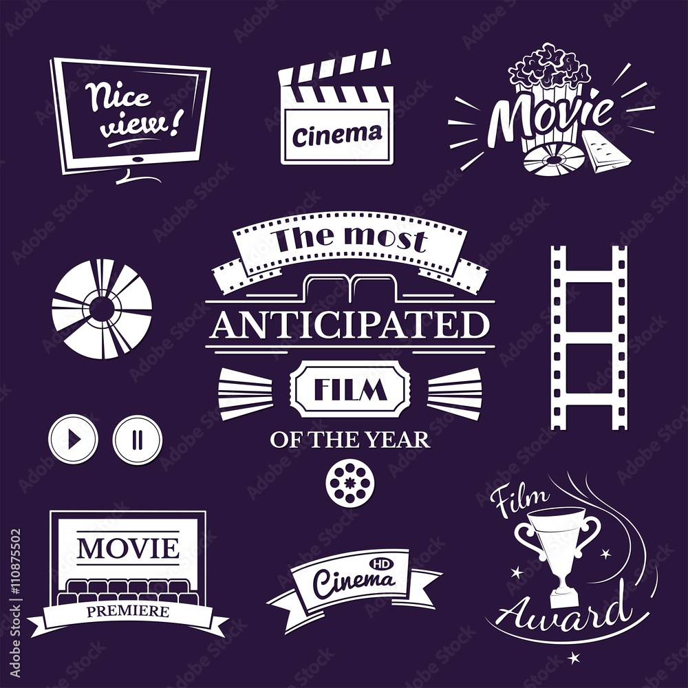 Fototapeta premium Movie signs set