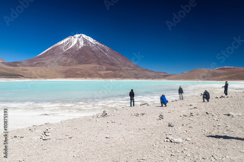  Laguna Verde lake and Licancabur volcano in Reserva Nacional de Fauna Andina Eduardo Avaroa protected area  Bolivia