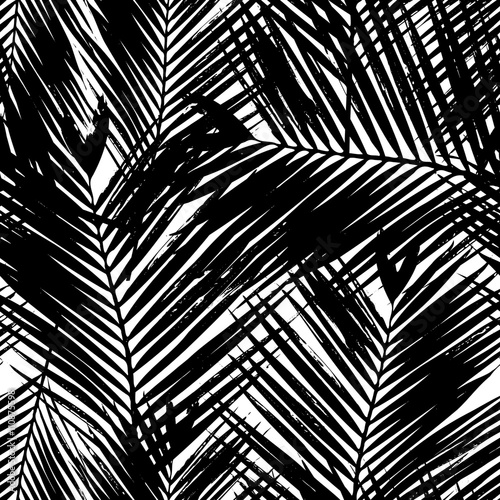 Palm Tree Leaves Seamless Pattern