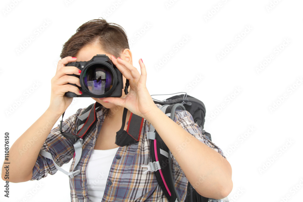 Eine Touristin beim fotografieren Eine Touristin beim fotografieren