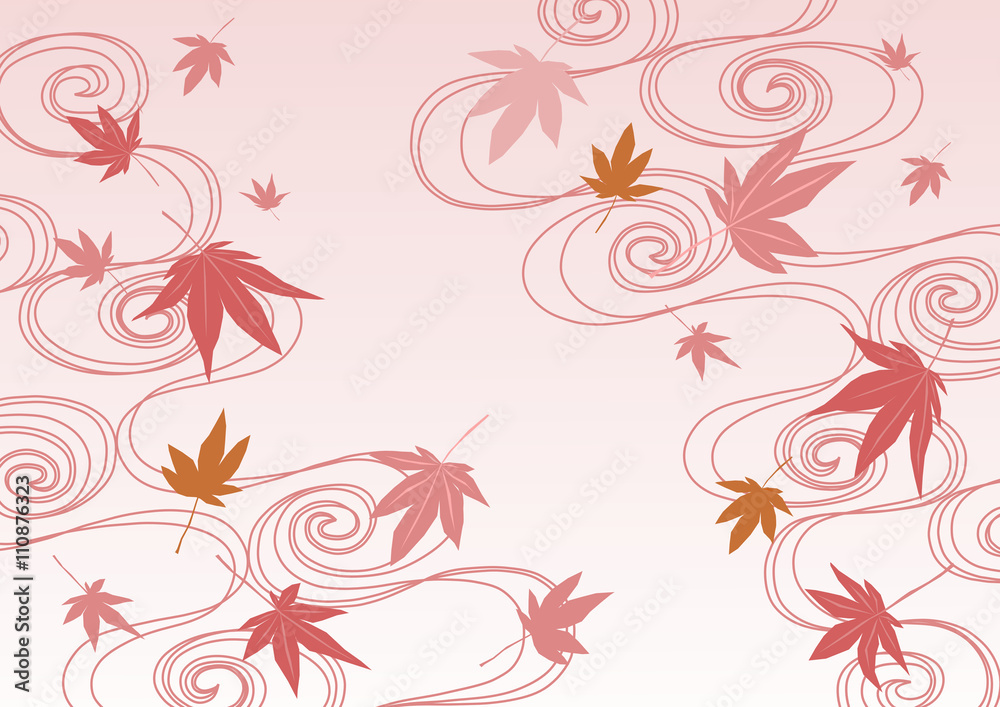 流水 紅葉 背景イラスト Stock ベクター Adobe Stock