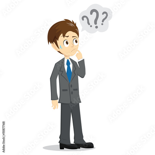 Confuse Businessman Looking At Question Mark © padmasanjaya
