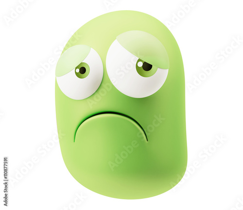 Sorry Emoji Cartoon. 3d Rendering.