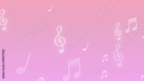 降ってくる沢山の音符　パーティクル　ループ素材　ピンク系