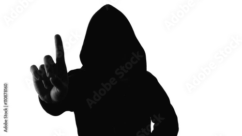 anonymous hacker with mask talking to camera 4k