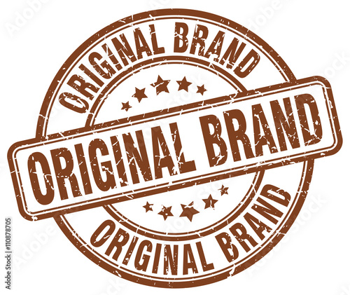 original brand brown grunge round vintage rubber stamp