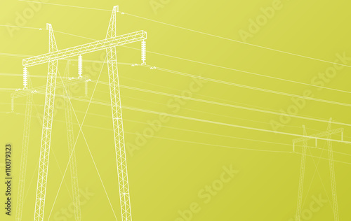 High voltage power line grid vector