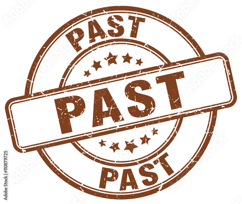 past brown grunge round vintage rubber stamp
