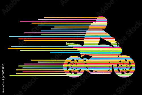 Motorbike rider vector background trick stunt illustration conce