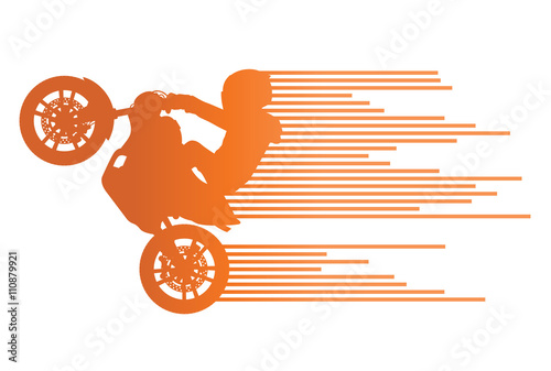 Motorbike rider vector background trick stunt illustration conce