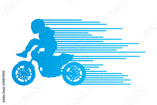 Motorbike rider vector background trick stunt illustration conce