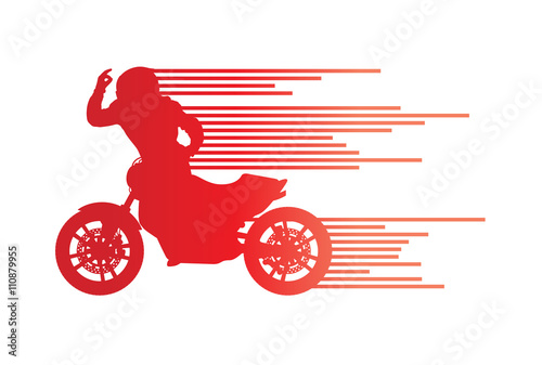 Motorbike rider vector background trick stunt illustration conce