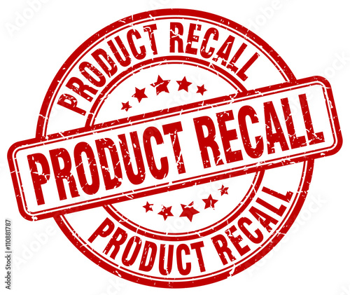 product recall red grunge round vintage rubber stamp