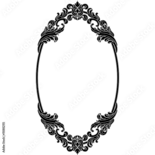Oval vintage frame. Vector.
