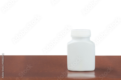 Medicine white pill bottle isolated