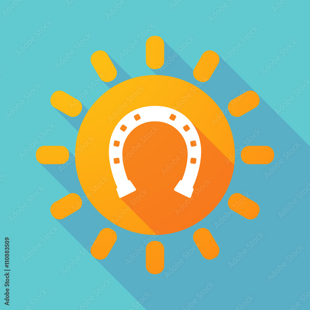 Long shadow sun with a horseshoe sign Long shadow sun with a horseshoe sign