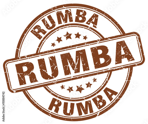 rumba brown grunge round vintage rubber stamp