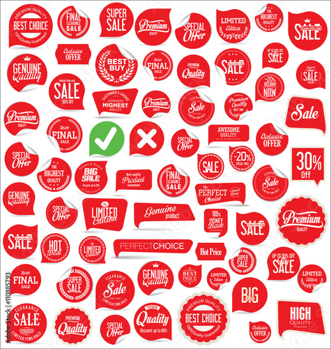 Sale stickers and tags collection