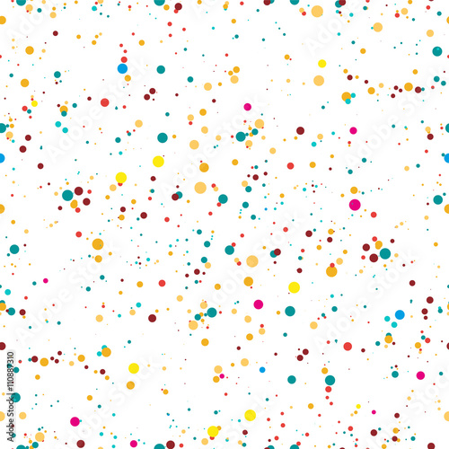 Seamless pattern. Multicolored confetti on a white background