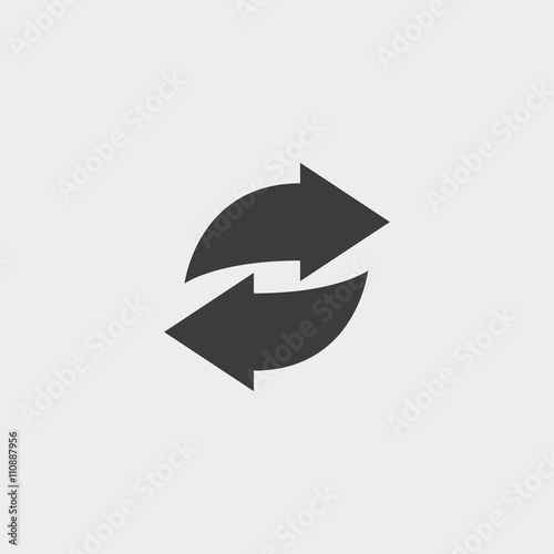 Web line icon. Circular arrows in black color