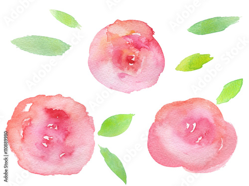 Fototapeta Naklejka Na Ścianę i Meble -  Hand drawn watercolor roses