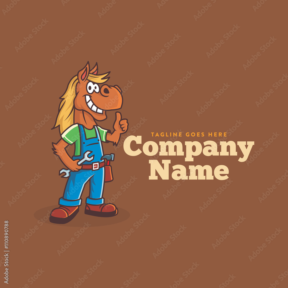 Handy Horse Mascot Logo Handy Horse Mascot Logo
