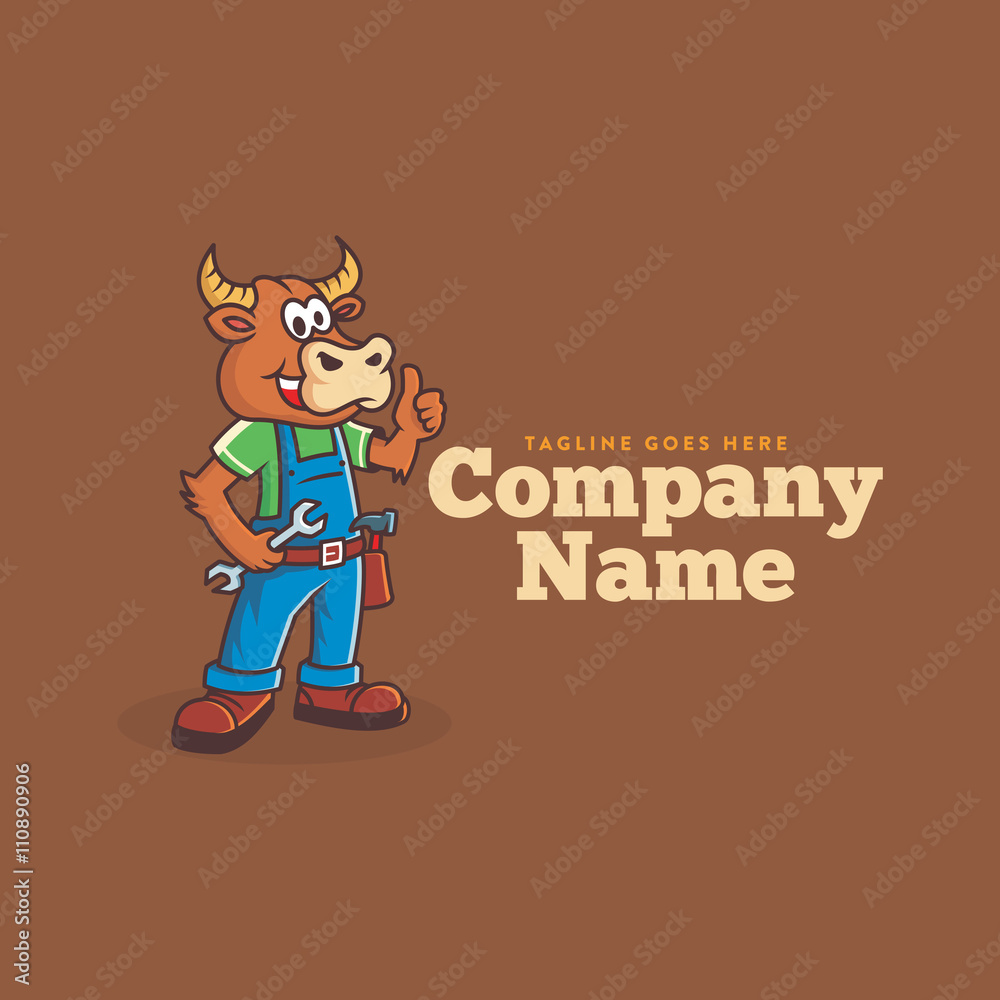 Handy Bulls Mascot Logo