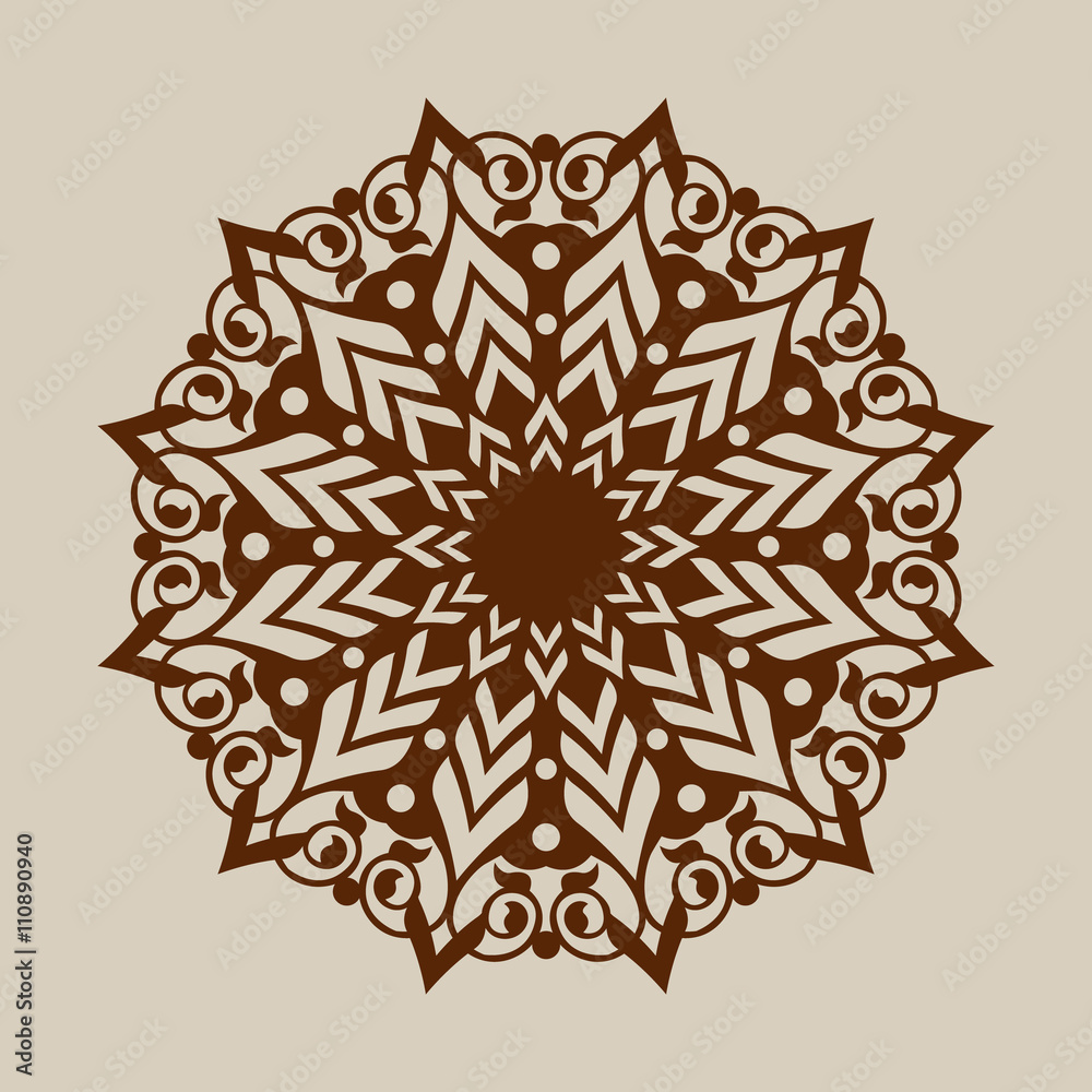 The template mandala pattern for decorative rosette. A picture suitable for printing, engraving, laser cutting paper, wood, metal, stencil manufacturing. Vector. Easy to edit