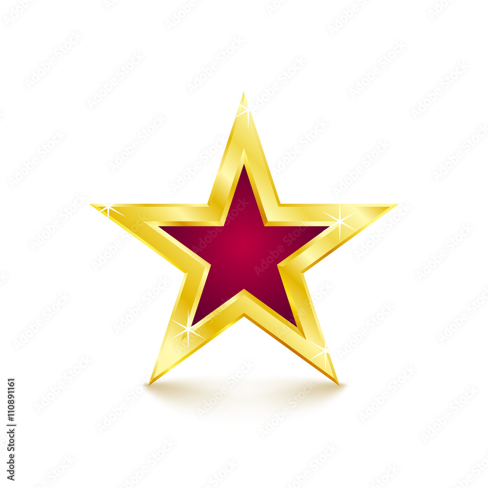Golden star on white background. Vector Illustration Golden star on white background. Vector Illustration