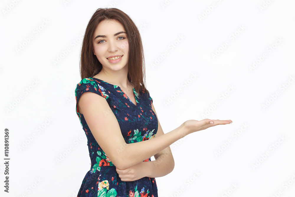 Pretty young woman posing on camera Pretty young woman posing on camera