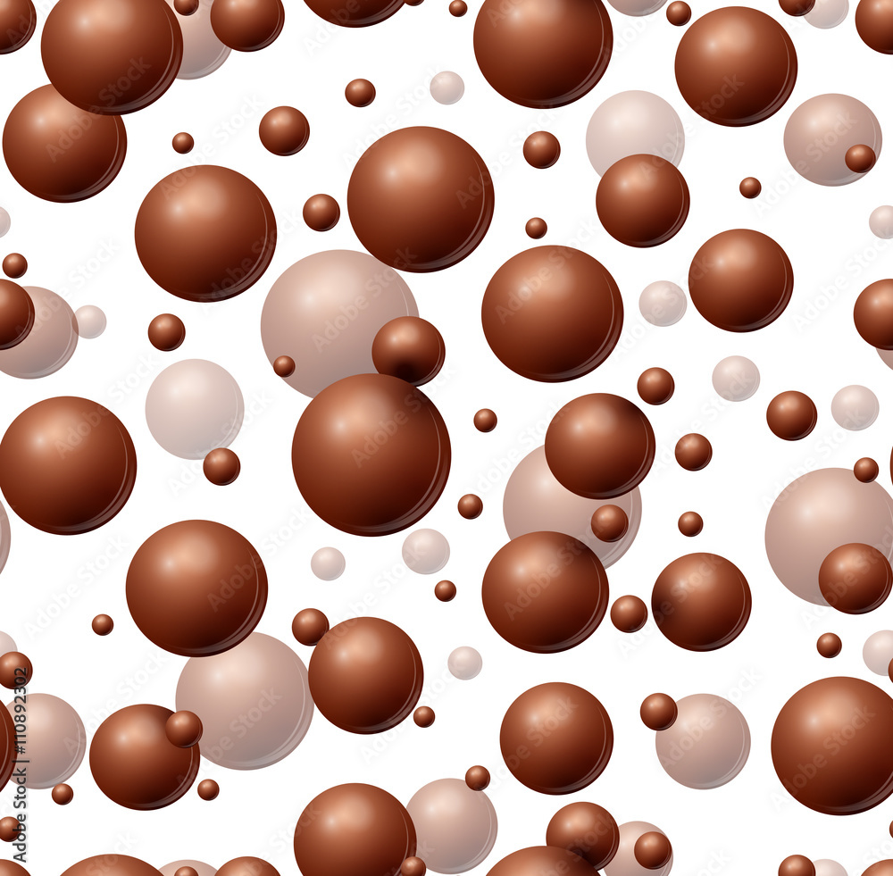 Fototapeta premium Chocolate seamless pattern. Vector