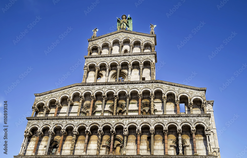 Chiesa di San Michele in Foro - Church of San Michele in Foro, catholic church dedicated to Archangel Michael, beautiful attraction in the ancient city of Lucca, Italy.
